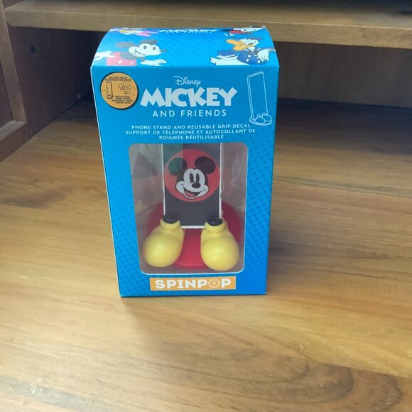 MICKEY MOUSE SPINPOP PHONE STAND & REUSABLE GRIP DECAL - NEW IN BOX - Picture 1 of 6